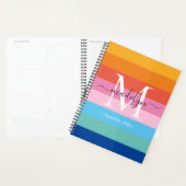 レインボーモダンカラーモノグラムスクリプト名2022 プランナー手帳 (ディスプレー)