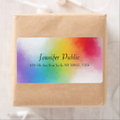 レインボーモダンカラー抽象芸術カスタムテンプレート ラベル (インサイチュ)