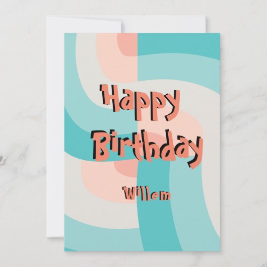 レインボーモダンカラー抽象芸術ハッピーバースデー 招待状 (正面)