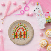 レインボーモダンクリスマスタータンチェックツリー20xx文字7" ペーパープレート (パーティー)