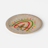 レインボーモダンクリスマスタータンチェックツリー20xx文字7" ペーパープレート (アングル)