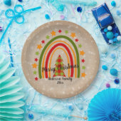 レインボーモダンクリスマスタータンチェックツリー20xx文字9" ペーパープレート (パーティー)