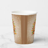 レインボーモダンクリスマスタータンチェックツリー20xx文字 紙コップ (右)