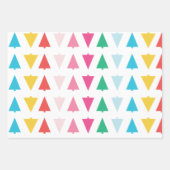 レインボーモダンクリスマスツリーとストリングライト ラッピングペーパーシート (正面)