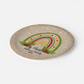 レインボーモダンクリスマスホリー20xx年文字7" ペーパープレート (アングル)