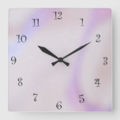 レインボーモダングラデーショカラフルン銀河系海ガール スクエア壁時計 (正面)