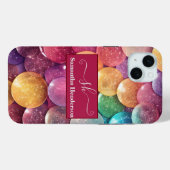 レインボーモダングリッターシモノグラムのックカスタム Case-Mate iPhoneケース (裏面 (横))