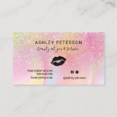 レインボーモダングリッター大理石ガーリーピンクメイク 名刺 (裏面)