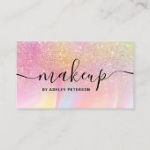レインボーモダングリッター大理石ガーリーピンクメイク 名刺 (正面)