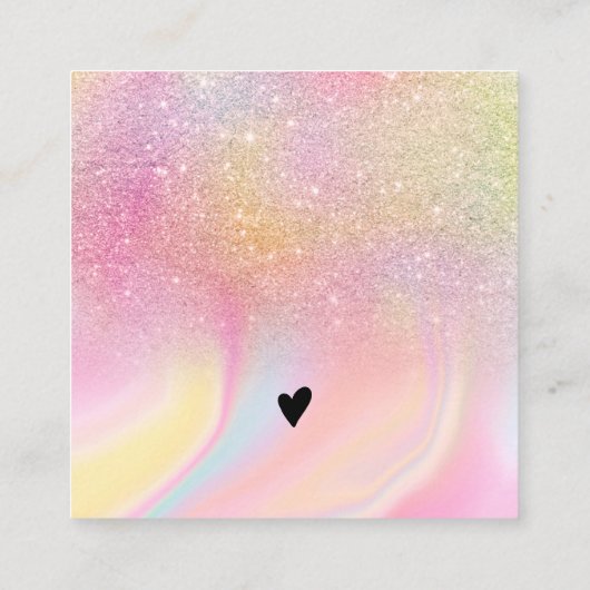 レインボーモダングリッター大理石シッ感謝していクユー スクエア名刺 (裏面)