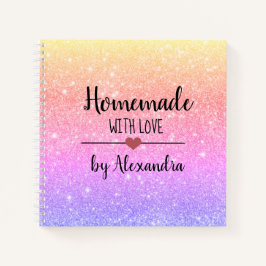 レインボーモダングリッター自家製ラブノートブー ノートブック