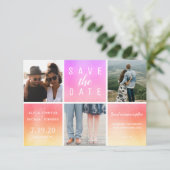 レインボーモダングリッター3フォト結婚コラージュ セーブザデート (スタンド正面)