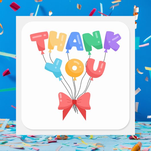 レインボーモダンサンキュー誕生日 スクエアシール