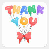 レインボーモダンサンキュー誕生日 スクエアシール (正面)