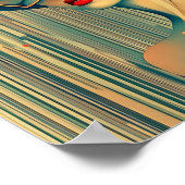 レインボーモダンスタイリッシュ抽象芸術美人 ポスター (角)