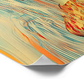 レインボーモダンスタイリッシュ抽象芸術美人 ポスター (角)