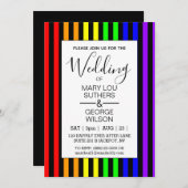 レインボーモダンストライプの結婚式招待状 招待状 (正面/裏面)