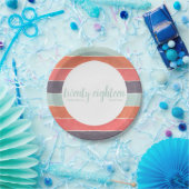 レインボーモダンストライプズ卒業パーティープレート ペーパープレート (パーティー)