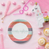 レインボーモダンストライプズ卒業パーティープレート ペーパープレート (パーティー)