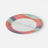 レインボーモダンストライプズ卒業パーティープレート ペーパープレート (アングル)