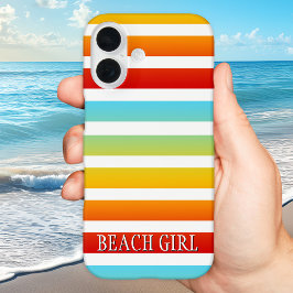 レインボーモダンストライプデザイン iPhone 16ケース