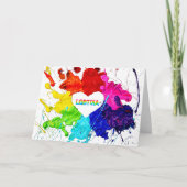 レインボーモダンストライプLGBT カード (正面)