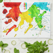 レインボーモダンストライプLGBT キッチンタオル (折り畳み)