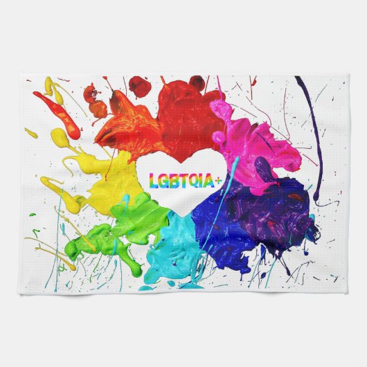 レインボーモダンストライプLGBT キッチンタオル (横)