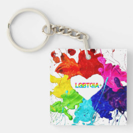 レインボーモダンストライプLGBT キーホルダー