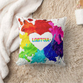 レインボーモダンストライプLGBT クッション (ブランケット)