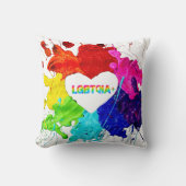 レインボーモダンストライプLGBT クッション (正面)