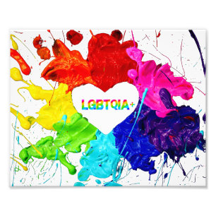 レインボーモダンストライプLGBT フォトプリント