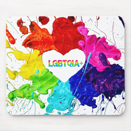 レインボーモダンストライプLGBT マウスパッド (正面)