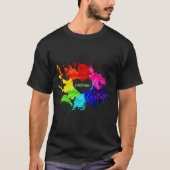 レインボーモダンストライプLGBT Tシャツ (正面)