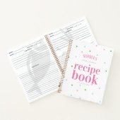 レインボーモダンスポットブライダルシャワーレシピブック ノートブック (内部)