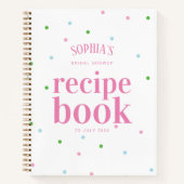 レインボーモダンスポットブライダルシャワーレシピブック ノートブック (正面)