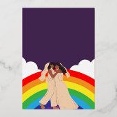 レインボーモダンツブライドLGBTQ結婚ズ 箔招待状 (裏面)