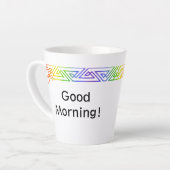 レインボーモダントライアングルパーソナライズされたラテマグ カフェラテマグ (左アングル)