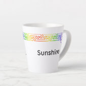 レインボーモダントライアングルパーソナライズされたラテマグ カフェラテマグ (右アングル)