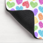 レインボーモダンドードル鮮やかハートモノグラムの マウスパッド (コーナー)