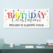 レインボーモダンニーエイジ子供の誕生日お祝い 横断幕 (トレードショー)