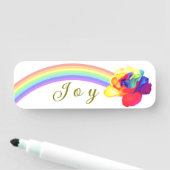 レインボーモダンバラ「ジョイパーソナライズされた」 名札 (インサイチュ)