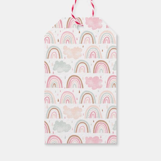レインボーモダンバースデーパーティーそう明るい ギフトタグ (裏面)