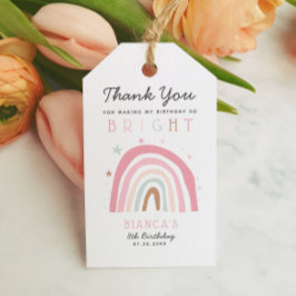 レインボーモダンバースデーパーティーそう明るい ギフトタグ