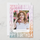 レインボーモダンパステルオーラエレガントフォトおもしろいの招待 招待状 (正面)