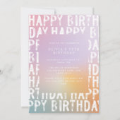 レインボーモダンパステルオーラエレガントフォトおもしろいの招待 招待状 (裏面)