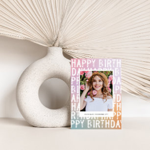 レインボーモダンパステルオーラエレガントフォトおもしろいの招待 招待状