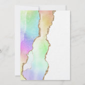 レインボーモダンパステルユニコーン結婚式招待状 招待状 (裏面)