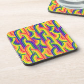 レインボーモダンパターン コースター (左側)