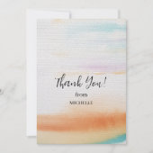 レインボーモダンパタ芸術的ーン誕生日 サンキューカード (正面)